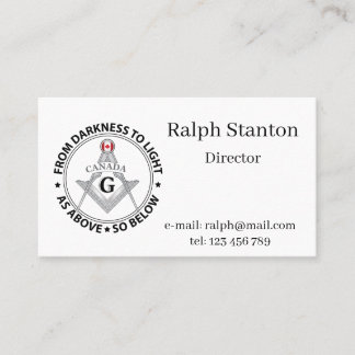 Tarjeta De Visita Canada freemasonry sign