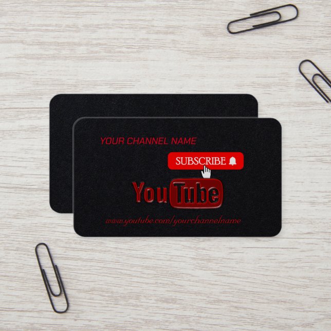 Tarjeta De Visita Canal de Youtube, Youtuber (Anverso/Reverso In Situ)