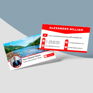 Tarjeta De Visita Canal Vlogger De Youtube Con Foto De Perfil