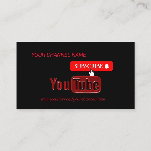 Tarjeta De Visita Canal Youtube , Youtuber (Anverso)