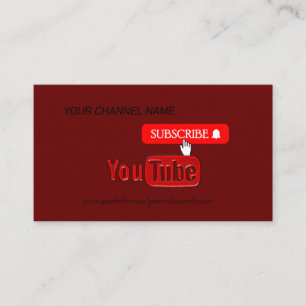 Tarjeta De Visita Canal Youtube , Youtuber