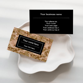 Tarjeta De Visita Canales de camuflaje del desierto, patrón militar,