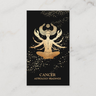 Tarjeta De Visita *~* CÁNCER Astrología Zodiaca Leyendo Oro y Negr