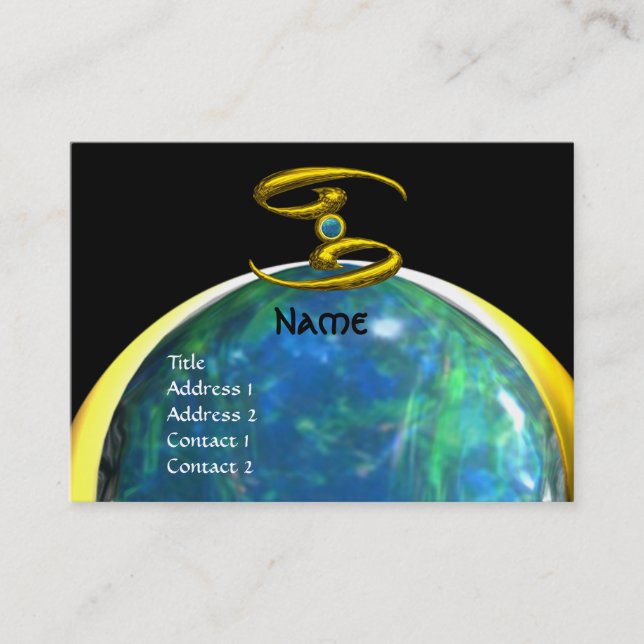Tarjeta De Visita CANCER azul opale amarillo gris negro (Anverso)