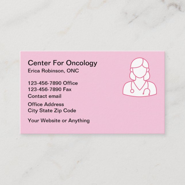 Tarjeta De Visita Cancer Theme Oncologist Business Cards (Anverso)