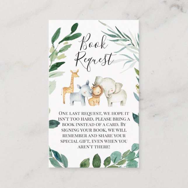 Tarjeta De Visita Canción de libro de azafatas follaje verde Inserta (Anverso)