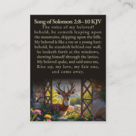 Tarjeta De Visita Canción de Solomon 2:8-10, 13, y John 6:40 KJV Car