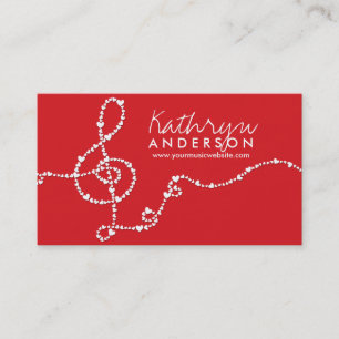 Tarjeta De Visita Canción roja del artista de los corazones de la
