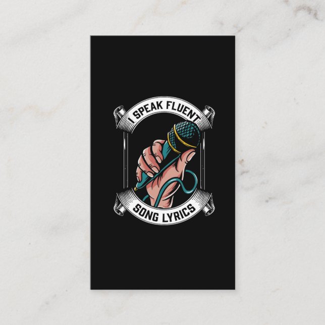 Tarjeta De Visita Canciones de canciones fluidas de cantante Karaoke (Anverso)
