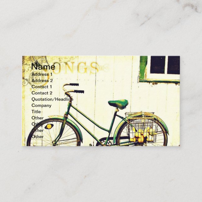 Tarjeta De Visita Canciones para bicicletas de otoño (Anverso)