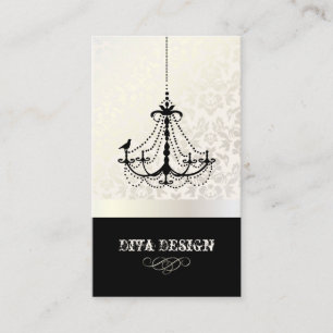 Tarjeta De Visita Candelabro + damasco barroco /perla + bisque