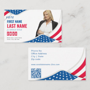 Tarjeta De Visita Candidato a campaña electoral política personaliza