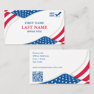 Tarjeta De Visita Candidato a campaña electoral política personaliza
