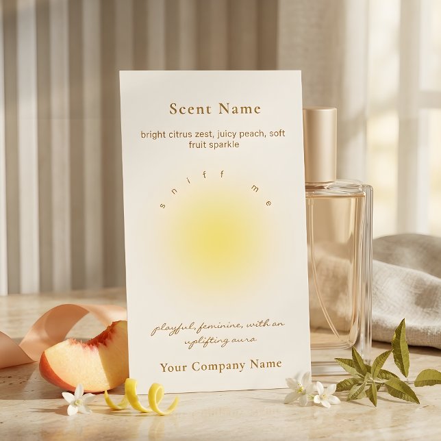 Tarjeta De Visita Candle Scent Sample Fragrance Yellow Tester Card (Candle Scent Sample Fragrance Yellow Tester Card)