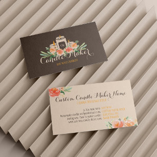 Tarjeta De Visita Candle Soy Wax Craft Homade Brown