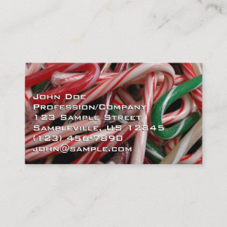 Tarjeta De Visita Candy Canes