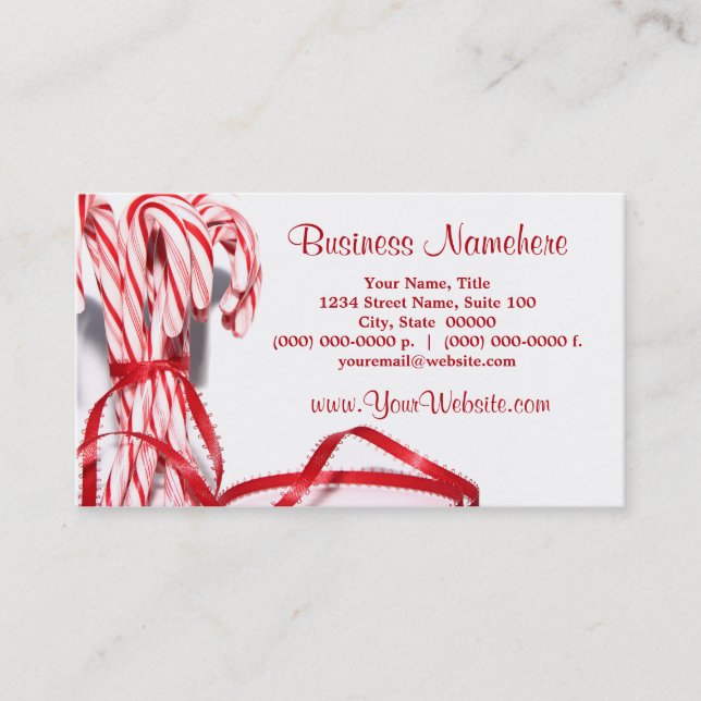 Tarjeta De Visita Candy Canes Business Cards (Anverso)
