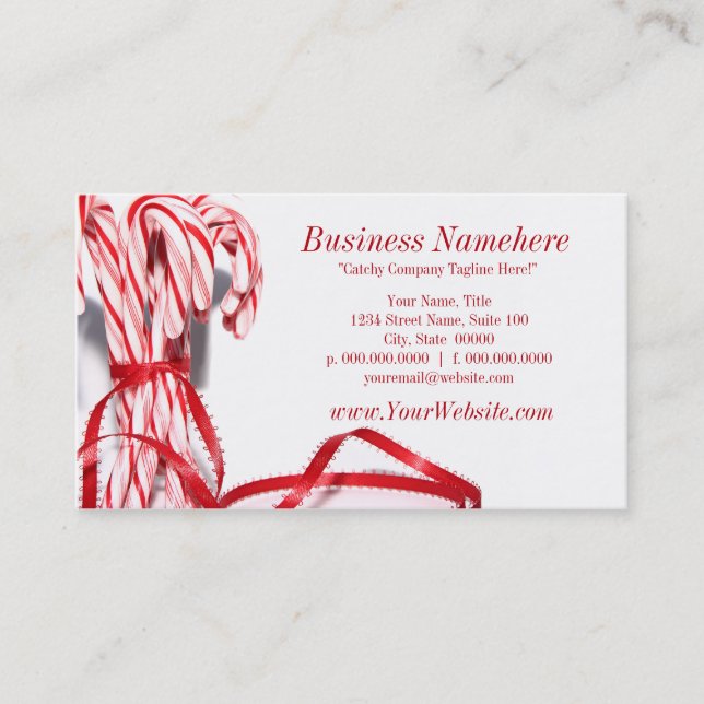 Tarjeta De Visita Candy Canes Business Cards (Anverso)