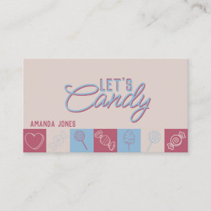 Tarjeta De Visita Candy Cute Pastel Sweets Shop