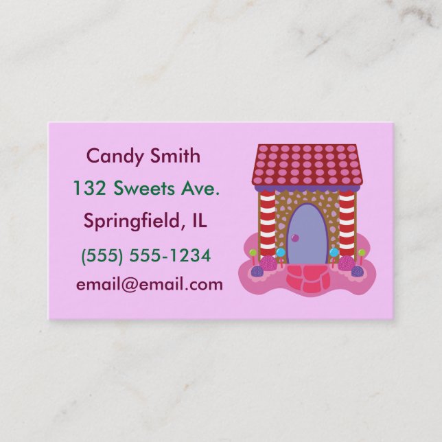 Tarjeta De Visita Candy Gingerbread House Business Card (Anverso)