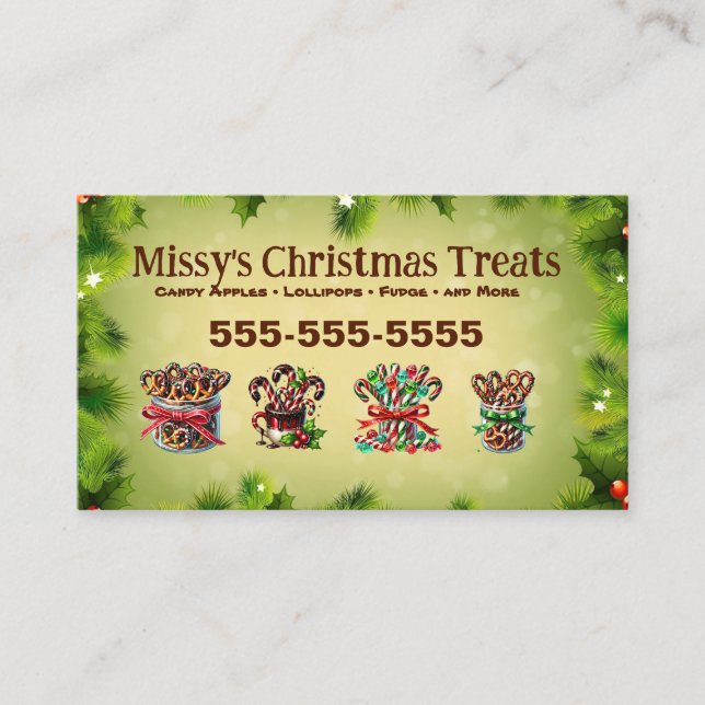 Tarjeta de visita Candy para navidades (Anverso)