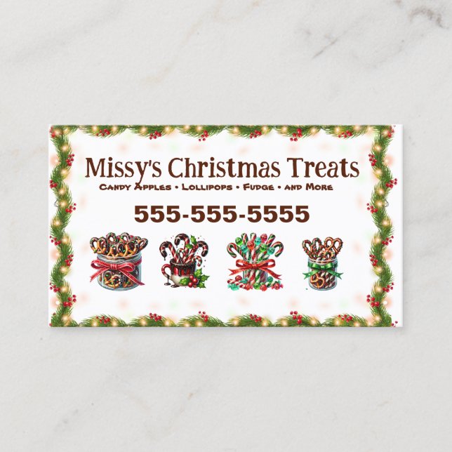 Tarjeta de visita Candy para navidades (Anverso)