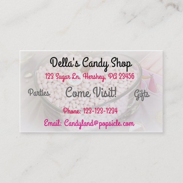 Tarjeta De Visita Candy Shop Business Card (Anverso)
