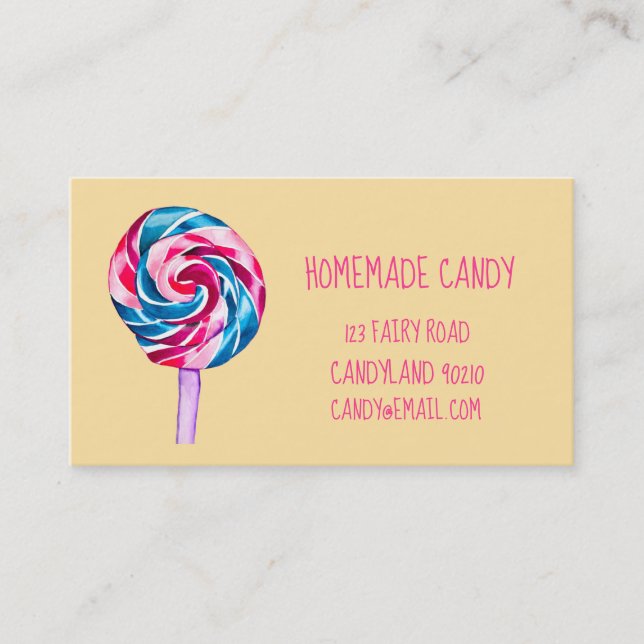 Tarjeta De Visita Candyland Candy Store (Anverso)