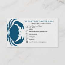 Cangrejo Azul Marisco Blanco Negro Simple Náutico