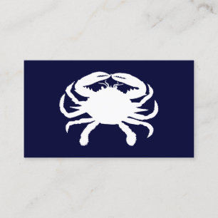Tarjeta De Visita Cangrejo de forma azul y blanco