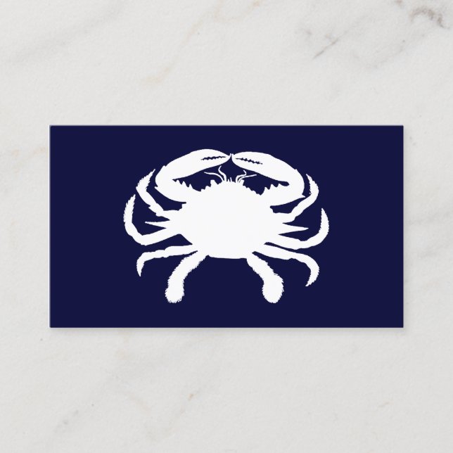 Tarjeta De Visita Cangrejo de forma azul y blanco (Anverso)