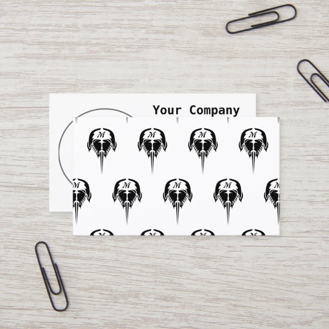 Tarjeta De Visita Cangrejo herradura al estilo de tatuaje tribal (Anverso/Reverso In Situ)