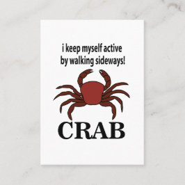 Tarjeta De Visita Cangrejo Me Mantengo Activo Caminando Al Lado Del 