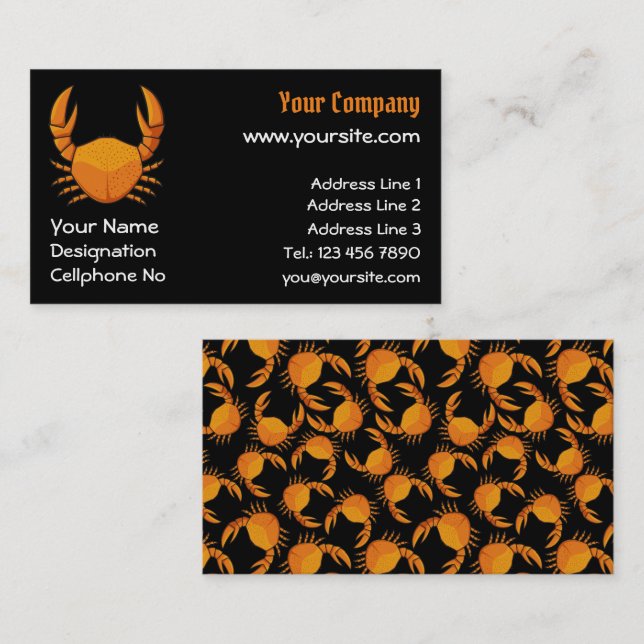 Tarjeta De Visita Cangrejo naranja (Anverso / Reverso)