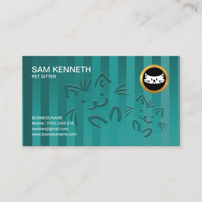 Tarjeta De Visita Canguro ciánico del mascota del entrecruzamiento (Anverso)