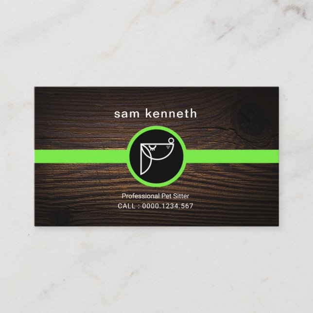 Tarjeta De Visita Canguro de madera del mascota del cartel del grano (Anverso)