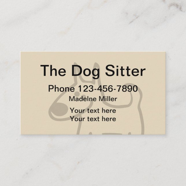 Tarjeta De Visita Canguro simple del perro (Anverso)