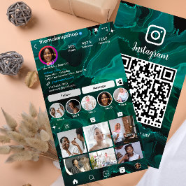 Tarjeta De Visita Canica Verde Adorable | QR