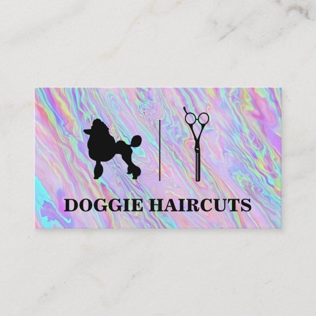 Tarjeta De Visita Caniche | Logo de tijera (Anverso)