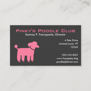 Tarjeta De Visita Caniche Rosa con Texto Personalizable