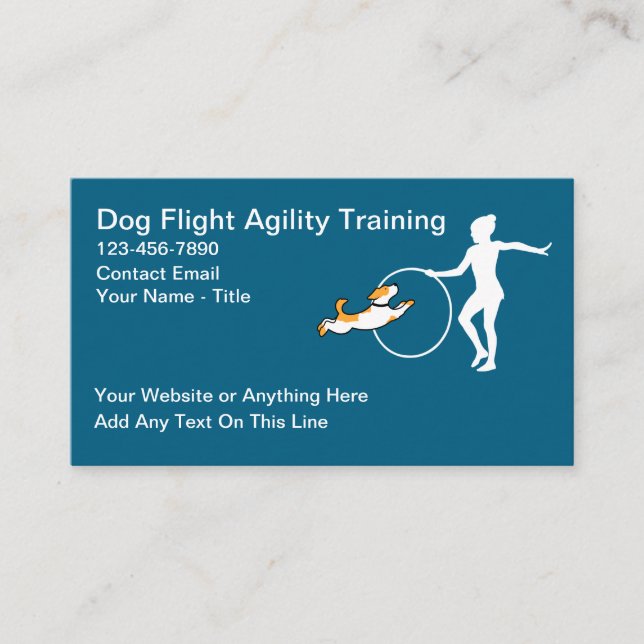 Tarjeta De Visita Canine Agility Dog Training Services (Anverso)