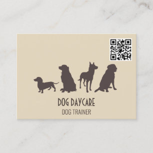 Tarjeta De Visita Canine Pack   Entrenamiento de perros   Código QR