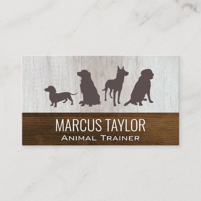 Tarjeta De Visita Canine Pack | Entrenamiento de perros | Fondo de m (Anverso)