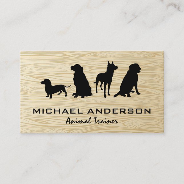 Tarjeta De Visita Canine Pack | Entrenamiento de perros | Fondo de m (Anverso)
