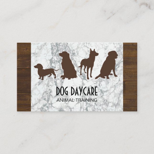 Tarjeta De Visita Canine Pack | Entrenamiento de perros Marble de ma (Anverso)
