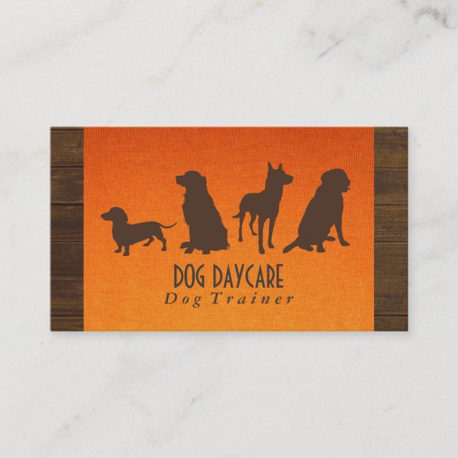 Tarjeta De Visita Canine Pack | Formación de perros (madera y tela) (Anverso)