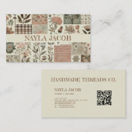 Tarjeta De Visita Cañón rosa verde y ropa de trabajo a mano