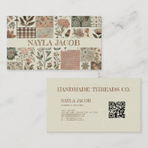 Tarjeta De Visita Cañón rosa verde y ropa de trabajo a mano