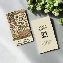 Tarjeta De Visita Cañón rosa verde y ropa de trabajo a mano