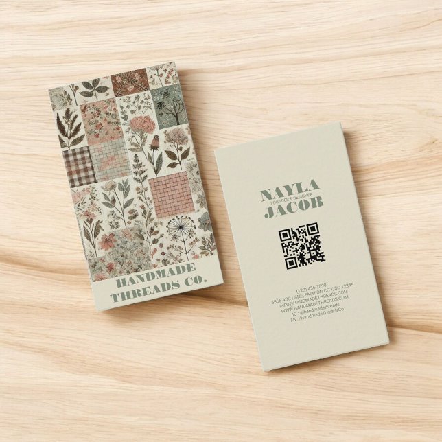 Tarjeta De Visita Cañón rosa verde y ropa de trabajo a mano (Subido por el creador)